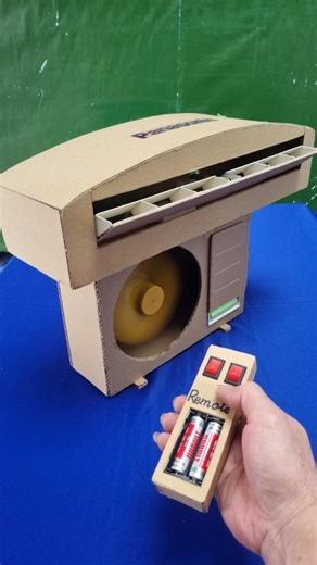 Cardboard Panasonic air conditioner, fully remote-controlled.