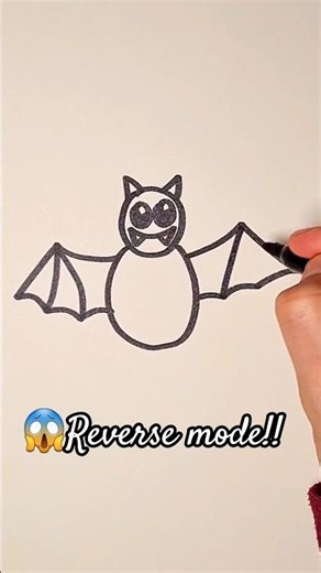 Let’s Draw a Bat in Reverse 🦇🔁 | Spooky & Satisfying Art #Shorts