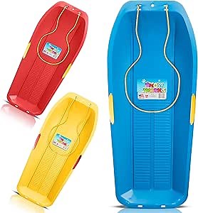 39" Toboggan Lifetime Sled: Durable High-Density Plastic Sleds for Kids, and Teens 1 Person Snow Sleds for Kids and Teens W/Handles and Pull Rope
