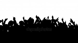 Dancing crowd silhouette.
