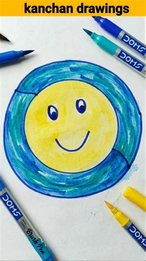 Easy Smiley Face Drawing | How to Draw a Cute Emoji Step by Step #art