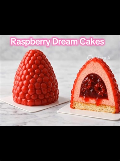 RASPBERRY MOUSSE ENTREMET WITH RASPBERRY GELÉE CENTER INGREDIENTS Raspberry Gelée Center: 1 1/4 cups raspberry puree (strained) 3 tbsp sugar 1 tbsp lemon juice 2 tsp powdered gelatin 3 tbsp cold water Almond Sponge Base: 1/2 cup almond flour 1/4 cup powdered sugar 1 egg 2 tbsp melted butter 1 tbsp all-purpose flour Pinch salt Raspberry Mousse: 1 1/2 cups raspberry puree (strained) 1/2 cup granulated sugar 1 tbsp lemon juice 2 tsp powdered gelatin 3 tbsp cold water 1 1/2 cups heavy whipping cream