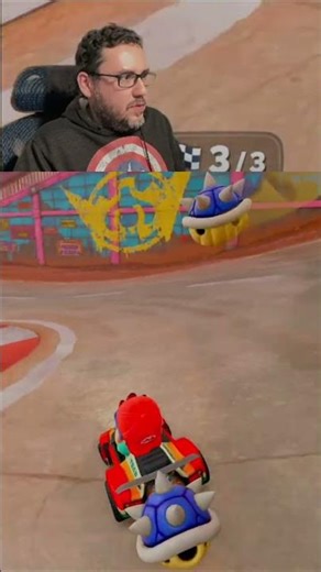 Mario Kart Blue Shell Chaos - Can He Win? #shorts