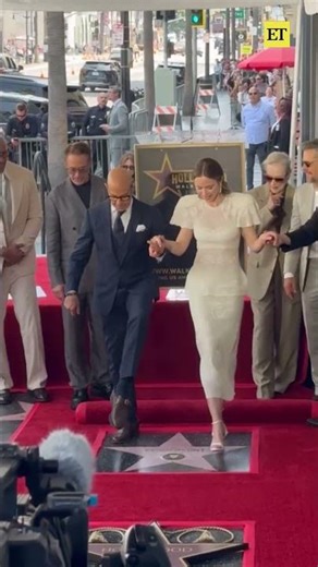#emilyblunt and #stanleytucci receive side-By-side stars on the hollywood walk of fame 🥹⭐