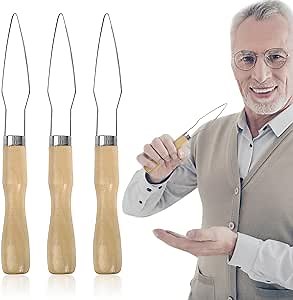 3-Pack Button Hook Assist Device with Easy-Grip Handle for Shirts, Coats, Dresses - Ideal Button Aids for Arthritis & Limited Dexterity