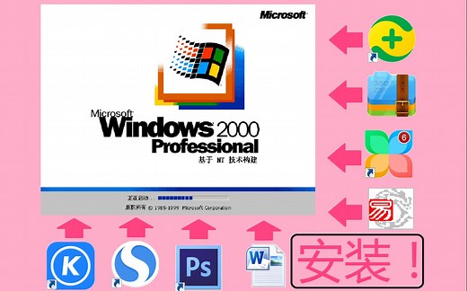 在Win2000中安装2020年的常用软件和编程软件，能成功吗？