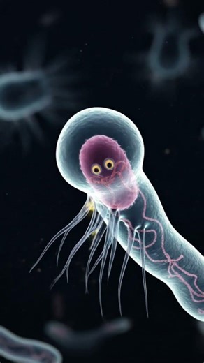 What are tead The unicellular organism who capture prey #amoeba #biology #science