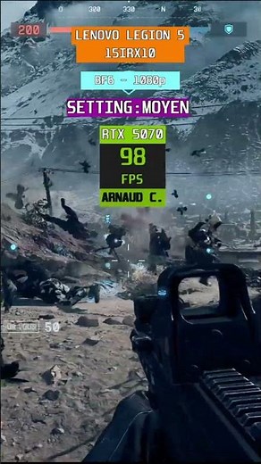 LENOVO LEGION 5 15IRX10 ! Battlefield 6, LOW to EXTREME + RTX 5070 mobile test at 1080p