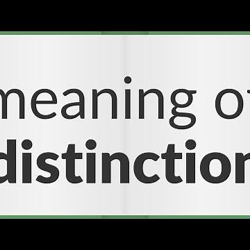 Distinction | meaning of Distinction