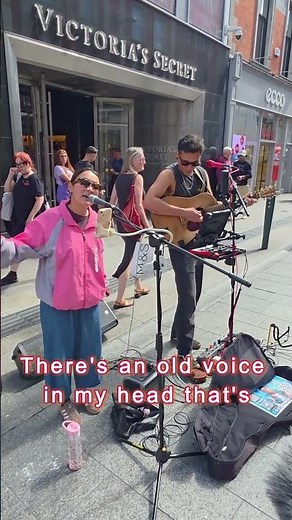 Busking Special… Jacob & Marlies Koopman with lyrics “Little Talks” on Grafton Street