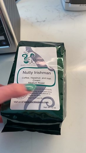 Nutty Irishman is a delectable blend of the flavors of hazelnut and Irish Cream. Irish whiskey optional. #jackiesjava #fortcollins #colorado #coffeeroaster #stpatricksday #flavoredcoffee #coffeetiktok #fyp #colorado