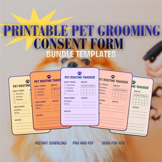 Printable Pet Grooming Consent Form | Dog & Cat Groomer Release Agreement | PDF PNG Instant Download - Etsy