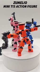 4PCS Mini Titan T-13 Action Figures Set, Assembly Completed Luck Dummy Robot 13 Action Figure Toys for Boys Stick Figures with Multi Joints Movable Fidget Gifts for Kids(Yellow+Orange+Blue+Red)