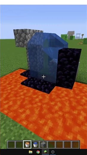 How to make nether portal using lava pool #minecraft #minecraftshorts #speedrun #minecraftbuilding