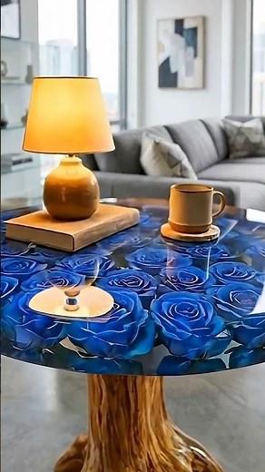 DIY Blue Rose Epoxy Resin Table: Crafting a High-End Blue Rose Resin & Driftwood Side Table