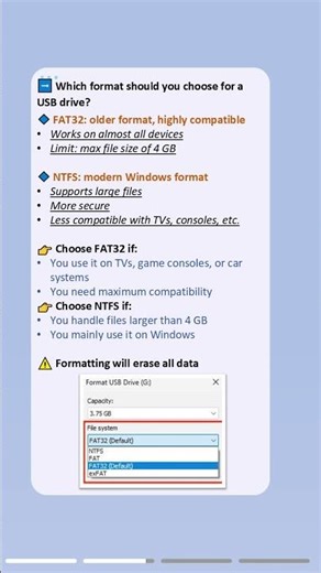 USB Format Guide: FAT32 vs NTFS