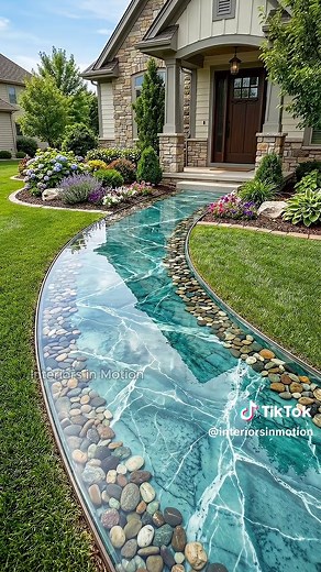 Transforming Concrete into a Stunning Jade-Marble Walkway