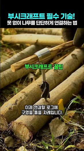 캠핑가서 나무 바구니를 만드는 부시크래프트