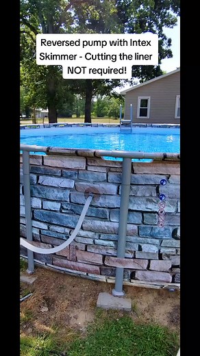 Detailed set up of the reversed pump and Intex Skimmer for above ground soft vinyl pools. #bestway #coleman #intex #abovegroundpool #skimmer #upgrade #tutorial #hayward #lesliespoolsupplies #amazon #fyp #part2 #chemconnect