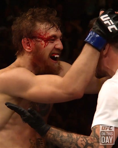 #OnThisDay in 2015, Conor McGregor defeated Chad Mendes by TKO to become the interim featherweight champion 🏆 [ Watch all of his fights on UFC Fight Pass NOW ] | UFC