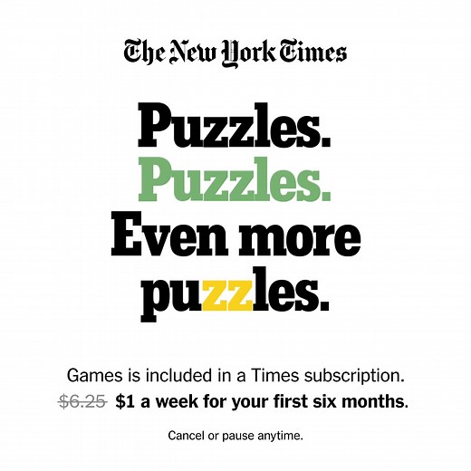 Solve — and save — with this special offer on a Times subscription, including News, Games and more. | The New York Times