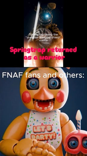 Springtrap doing the "Skeleton banging shield" meme - Fnaf meme animation