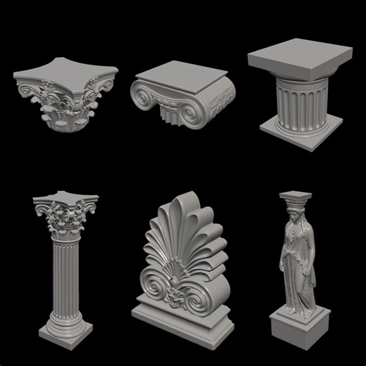10 Ancient Greek Architecture 3D STL Models – Corinthian Ionic Parthenon - Instat Download - Etsy Canada