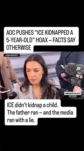 RedWhiteBlue News on Instagram: "Rep. Alexandria Ocasio-Cortez is repeating the claim that ICE “kidnapped” a 5-year-old, but the actual facts tell a very different story. ICE agents went to arrest the child’s illegal alien father, who fled the scene and abandoned his son. An ICE agent stayed with the child to ensure his safety until proper care was arranged. No arrest. No kidnapping. Just another misleading narrative pushed for political outrage. So why keep spreading it? #FactCheck #ICE #breaki