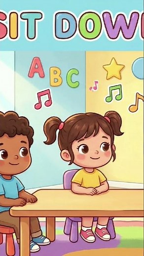 Sit Down Song #preschoollearning #prek #earlylearningfun #elc #daycare #kidseducationalcartoons