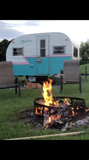My first camper. We renovated a 1969 Camp Mor. My first children’s books featured Beatrice the Little Camper. #camperreno #vintagecamper