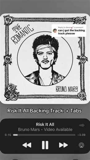 Replying to @devon🎸 You can save use the Backing Track #riskitall #guitartabs #backingtrack #brunomars #guitartok