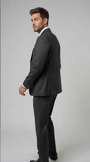 Men’s Black Bold Pinstripe 1920s Suit with Vest and Pants – Vintage Gangster Style Outfit