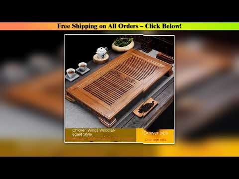 tray Solid wood household tea table Chicken wing wood drainage tray Water storage drawer size sea
