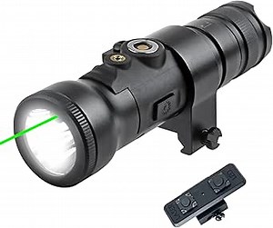 EZshoot 1800 Lumens Tactical Rifle Flashlight with Pressure Switch, Tactical Flashlight for Rifle Compatible with M-Rail, Rifle Flashlight with Strobe Mode for Home Defense, Hunting