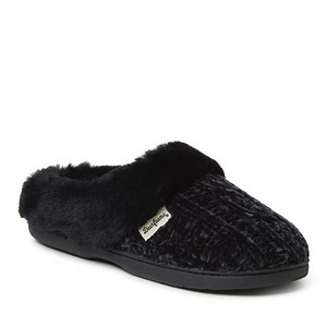 Dearfoams Womens Claire Cable Knit Chenille Clog House Slipper