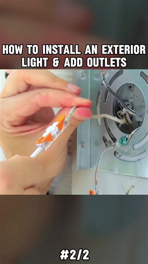 How To Install An Exterior Light & Add Outlets With No Extra Wiring! // Part 2 #electrician #electrical #outlet #outside #install