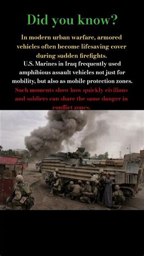 Urban Warfare Reality: Marines & Civilians Taking Cover Behind Armored Vehicle #shortsfeed