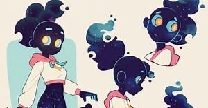 Blender-Made 3D Galaxy Girl Model That Looks 2D From All Angles