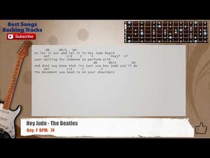 🎸 Hey Jude - The Beatles Guitar Backing Track with chords and lyrics