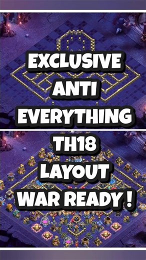 ANTI EVERYTHING🔥 Town Hall 18 Layout! #clashofclans #layout #gameplay
