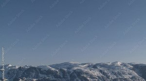 Remote glacier landscape, tilt down