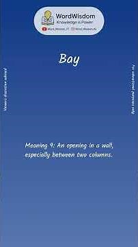 What does "Bay" mean? | English vocabulary shorts | #bay #wordwisdom