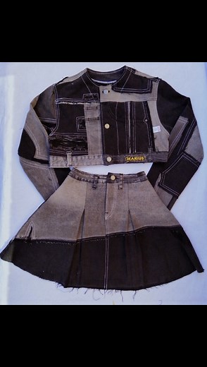 ♻️👖✨Jeanius Cropped Jack & Pleated Skirt set. • • • • • • #jeaniusgarments #sustainablefashion #denim #fashion