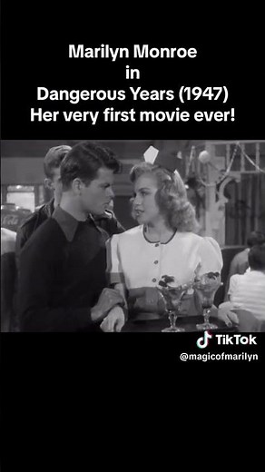 Marilyn Monroe: clips Marilyn's 1st Movie appearance - (1947) "The Dangerous Years": Waitress "Evie"