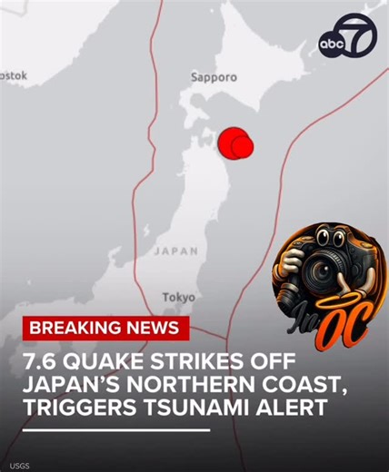 Whats Kracking in oc 2.0 on Instagram: "BREAKING: A 7.6 earthquake struck northern Japan late Monday, triggering a tsunami warning with waves up to 70cm (27 inches). 🚨 Authorities warn of possible higher surges 🌊 Several people injured 🙏 Sending prayers to everyone affected 💙🇯🇵 #Japan #Earthquake #TsunamiWarning #PrayForJapan"