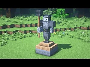 How to Make a Simple Iron Statue in Minecraft - Minecraft Statue Tutorial