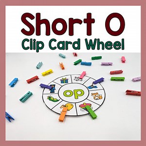 CVC WORD FAMILIES Short O Clip Card Wheels Phonics Activity Literacy Center