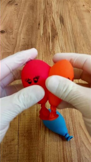 ASMR Squeezing & Colorful Face Balloons 🟠🔴🔵 #shorts #asmr