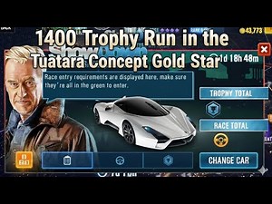 CSR2 | CSR Racing 2, 1400 Trophy Run Dallara Showdown with Tuatara Concept Gold Star
