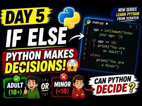 Day 5 of Learning Python | If Else Statement Explained 🚀 | Python Makes Decisions 🤯